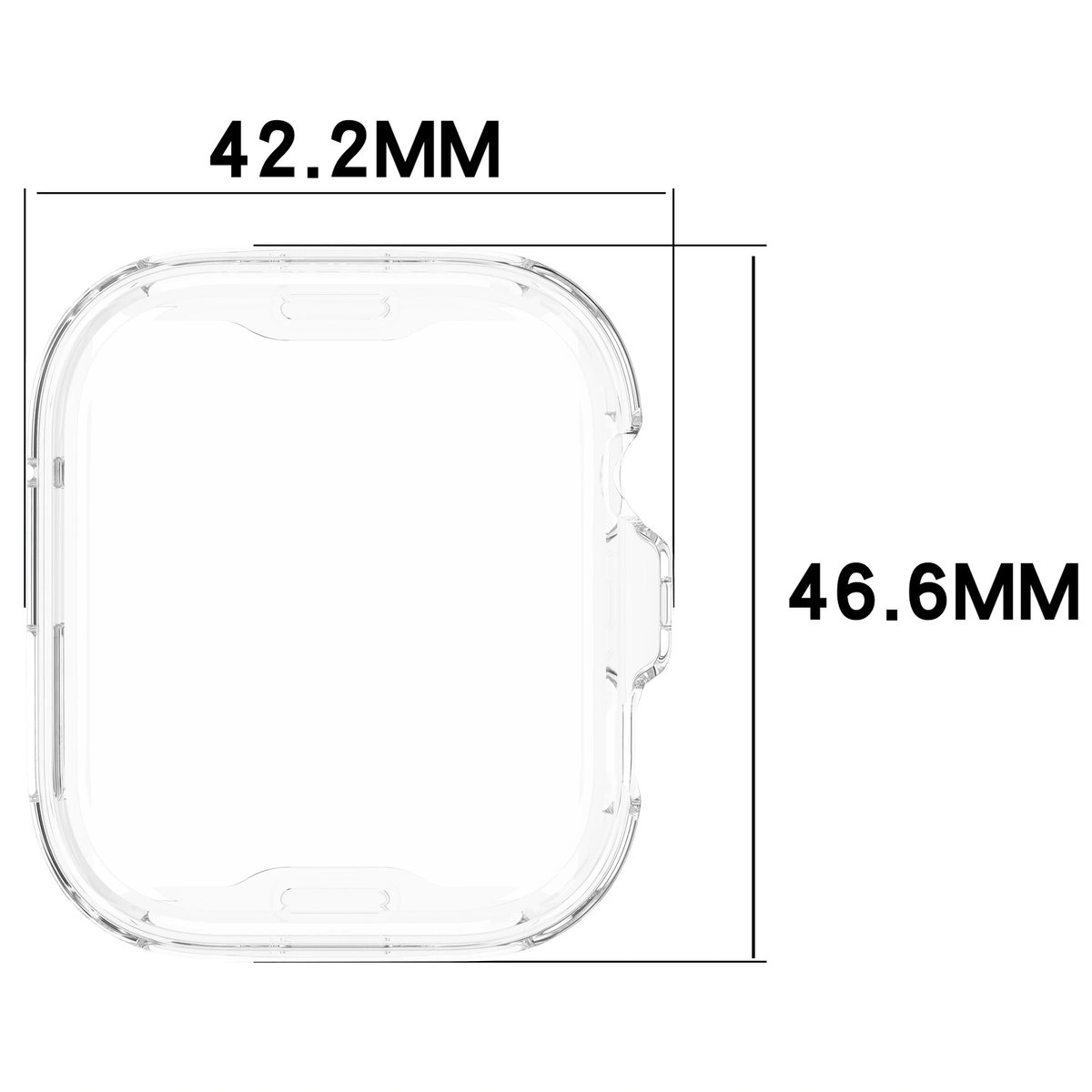 Wymiary obudowy Bizon Case Watch Felipe dla Huawei Watch Fit 4 Pro